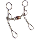 Hilason Stainless Steel Horse Tack Curb Bit 5" 3-Pc Mouth Copper Rings