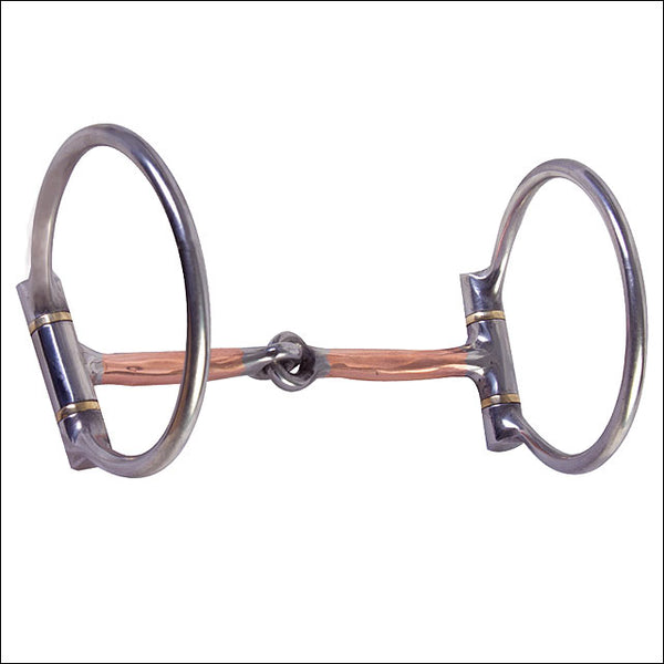 Snaffle bit with wooden mouth and metal rings - Uhorse