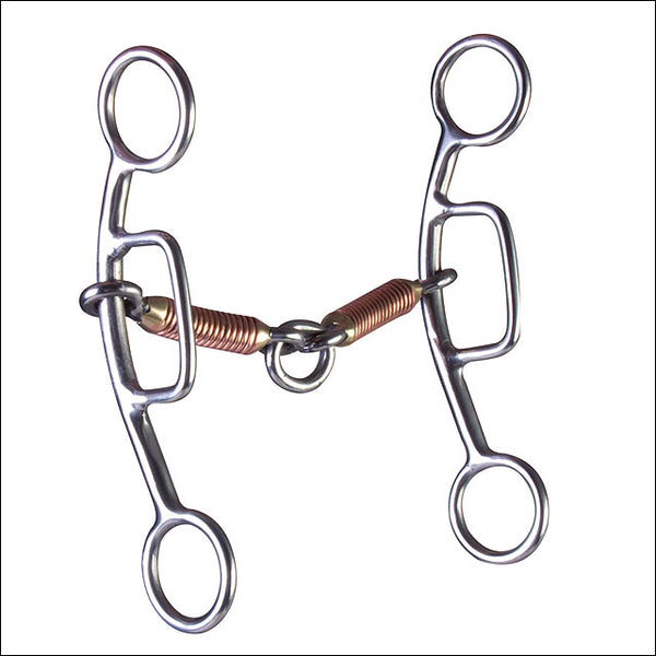 5-1/8 In Hilason Stainless Steel Sliding H. Gag Bit 3-Pc Mouth/Copper by Hilason – Cowboy and equestrian accessories