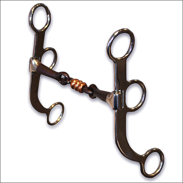 Professional Choice Bob Avila Training Three Piece Copper Roller Horse Mouth Bit - Uhorse