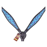 HILASON W. H. Leather Breast Collar Set Turquoise Cheetah by Hilason – Cowboy and equestrian accessories