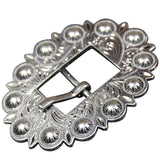 HILASON Screw Back Concho Stainless Steel Ed Leather Floral Buckle | Bridle Conchos | Western Concho | Slotted Conchos