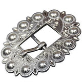 Western Screw Back Concho Stainless Steel Ed Leather Belt Floral Buckle - Uhorse