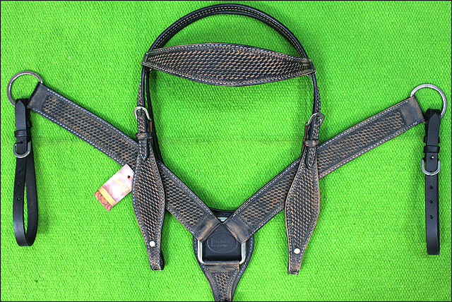 HILASON Western Horse Headstall Breast Collar Set Tack Genuine American Leather | For Horses Headstalls