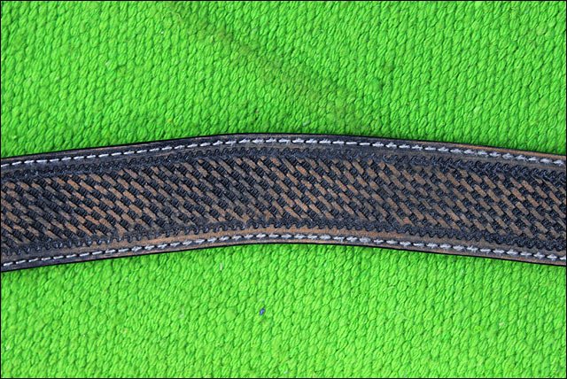 HILASON Western Horse Headstall Breast Collar Set Genuine American Leather Basket Weave Rough Out Black | For Horses