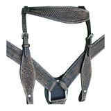 HILASON Western Horse Headstall Breast Collar Set Tack Genuine American Leather | For Horses Headstalls