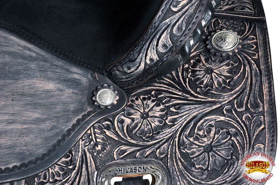Flex Tree Western Horse Saddle American Leather Trail Barrel By Hilason