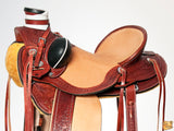 HILASON Western Horse Wade Saddle Leather Ranch Roping Mahogany | Hand Tooled & For Horses