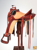 HILASON Western Horse Wade Saddle Leather Ranch Roping Mahogany | Hand Tooled & For Horses