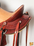HILASON Western Horse Wade Saddle Leather Ranch Roping Mahogany | Hand Tooled & For Horses