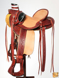 Western Horse Wade Saddle Leather Ranch Roping Mahogany