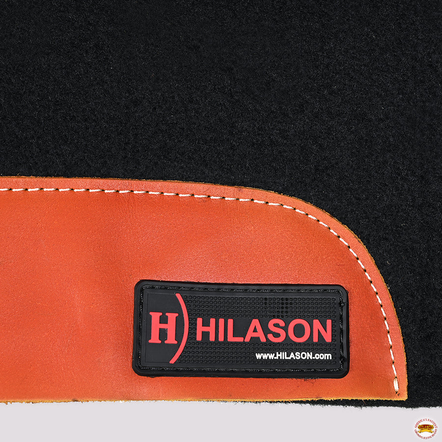 HILASON Western Wool Felt Horse Saddle Pad W/ Distressed Wear Leather | for Horses