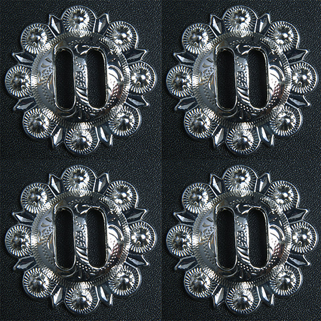 HILASON Western Screw Back Concho 1.5 In Slotted Bright Silver Saddle Cowgirl | Belt Conchos