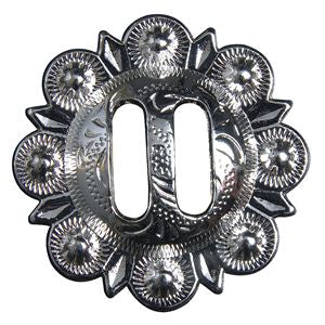 Western Screw Back Concho 1.5 In Slotted Bright Silver Saddle Cowgirl - Uhorse