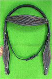 HILASON Western Horse Headstall Breast Collar Set Genuine American Leather Basket Weave Rough Out Black | Headstall For Horses Western | Headstall | Horse Headstall | Headstall For Horses | Headstall