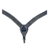 HILASON Western Horse Headstall Breast Collar Set Genuine American Leather Basket Weave Rough Out Black | For Horses