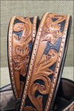 Leather Gun Holster Belt Handmade Floral Tool Western Work Men Hilason