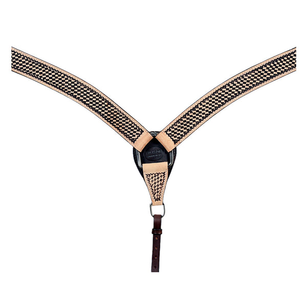 HILASON Western Horse Headstall Breast Collar Set Tack Genuine American Leather Basket Weave Rough Out Dark Brown - Uhorse