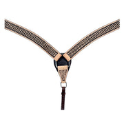 HILASON Western Horse Headstall Breast Collar Set Genuine American Leather Basket Weave Rough Out Dark Brown | For Horses