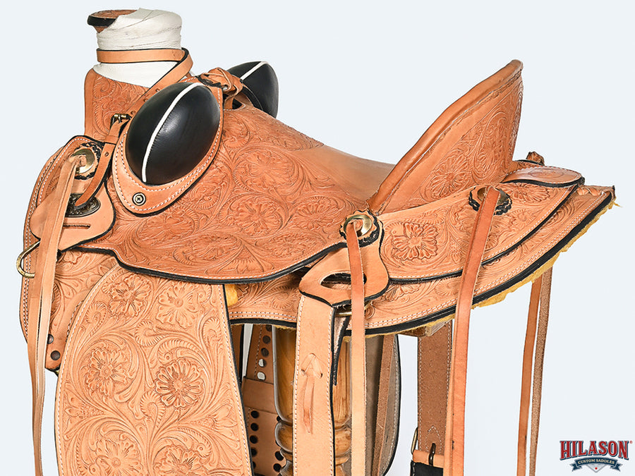 HILASON Western Horse Wade Saddle American Leather Ranch Roping | Hand Tooled & For Horses