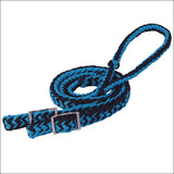 8 Ft Weaver Braided Nylon Barrel Horse Tack Reins Conway Buckle Bit Ends Blue