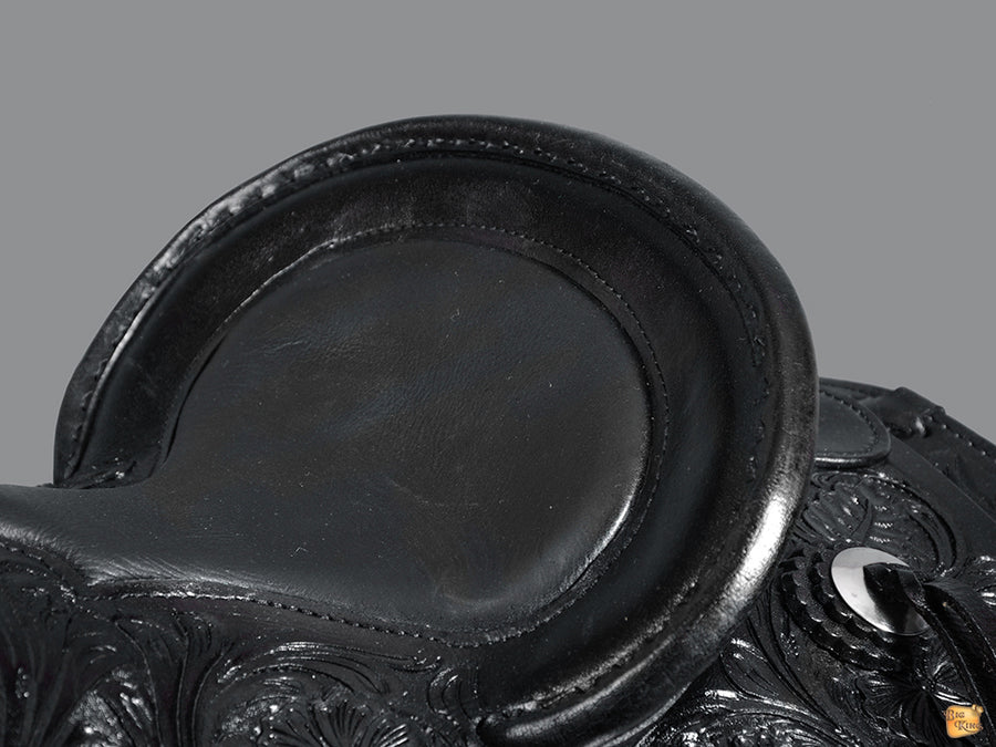 HILASON Western Horse Wade Saddle American Leather Ranch Roping Black | Hand Tooled & For Horses
