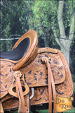 Western Horse Wade Saddle American Leather Ranch Roping Tan W/ Black