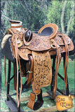 Western Horse Wade Saddle American Leather Ranch Roping Tan W/ Black