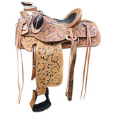 Western Horse Wade Saddle American Leather Ranch Roping Tan W/ Black