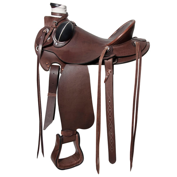 Western Horse Wade Saddle American Leather Ranch Roping Dark Brown Hilason - Uhorse