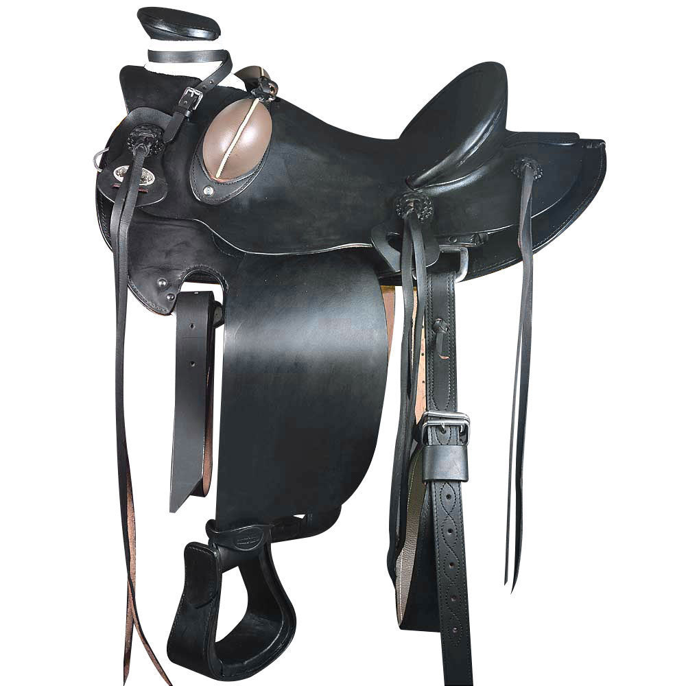 HILASON Western Horse Wade Saddle American Leather Ranch Roping Black | Hand Tooled | Horse Saddle | Western Saddle | Wade & Roping Saddle | Horse Leather Saddle | Saddle For Horses