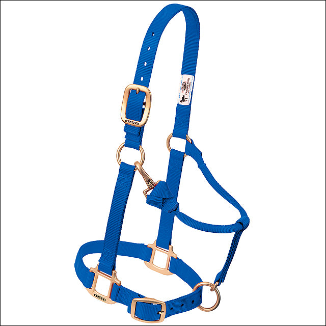 Blue Original Adjustable Chin Throat Snap Horse Halter 3/4" Suckling - Uhorse