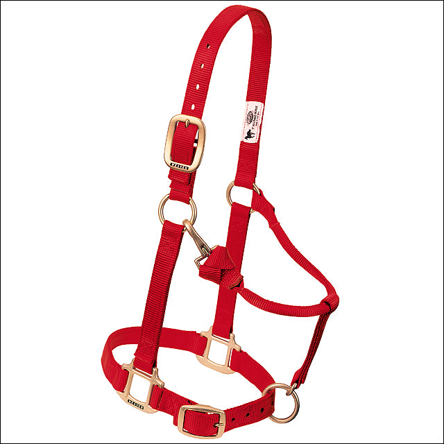 Red Horse Nylon Halter Adjustable Chin 3/4" Arabian/Cob - Uhorse