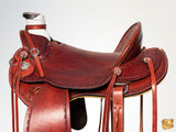 HILASON Western Horse Wade Saddle American Leather Ranch Roping Mahogany | Hand Tooled & For Horses