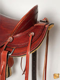 HILASON Western Horse Wade Saddle American Leather Ranch Roping Mahogany | Hand Tooled & For Horses