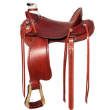17 In Western Horse Wade Saddle American Leather Ranch Roping Mahogany Hilason - Uhorse