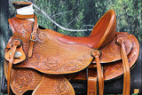 Western Horse Wade Saddle Leather Ranch Roping Beige Hilason