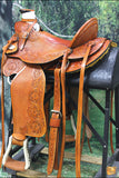 Western Horse Wade Saddle Leather Ranch Roping Beige Hilason