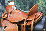 Western Horse Wade Saddle Leather Ranch Roping Beige Hilason