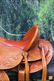 Western Horse Wade Saddle Leather Ranch Roping Beige Hilason