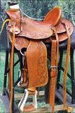 Western Horse Wade Saddle Leather Ranch Roping Beige Hilason