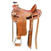 Western Horse Wade Saddle Leather Ranch Roping Beige Hilason