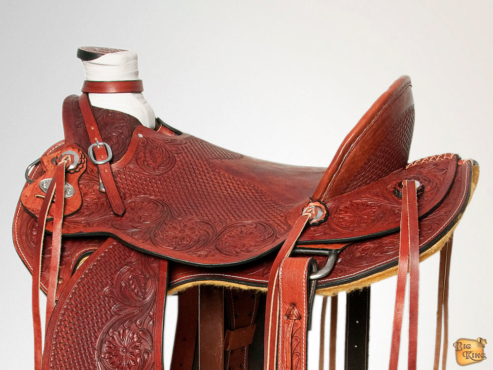 Hilason Western Horse Flex Tree Barrel Trail In American Leather Saddle Tan Hilason Western Horse Flex Tree Barrel Trail In American Leather Saddle Tan