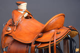 HILASON Western Horse Wade Saddle American Leather Ranch Roping Tan | Hand Tooled | Horse Saddle | Western Saddle | Wade & Roping Saddle | Horse Leather Saddle | Saddle For Horses