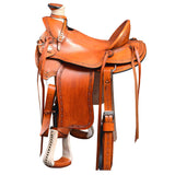 17 In W. H. Wade Saddle American Leather Ranch Roping Tan Hilason – by Hilason – Cowboy and equestrian accessories