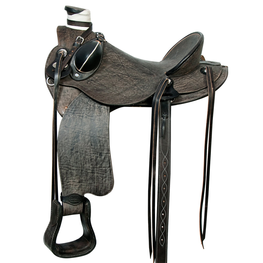 15 In Western Horse Wade Saddle American Leather Ranch Roping Black Hilason - Uhorse