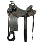 16 In W. H. Wade Saddle American Leather Ranch Roping Black Hilason – by Hilason – Cowboy and equestrian accessories