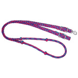 8 Ft. Tough 1 Horse Tack Knotted Cord Roping Reins Scissor Snaps 8 Feet Purple