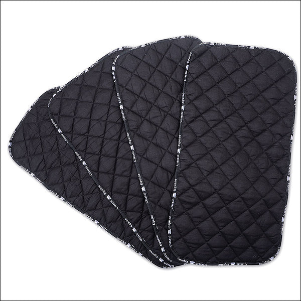 Black quilted saddle pads with white stitching - Hilason