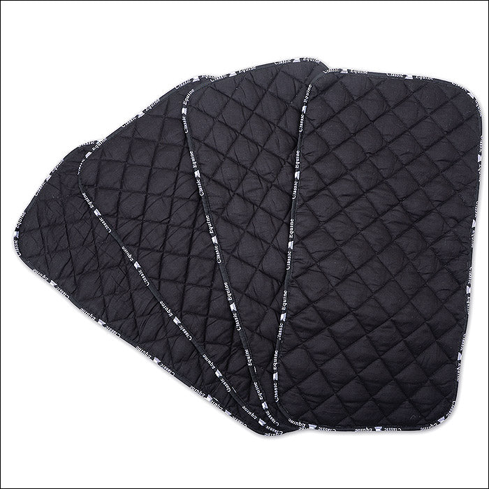 Black quilted saddle pads with white stitching - Hilason